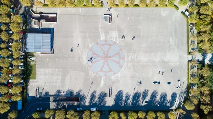 Foto op Plexiglas Photographie aérienne de la place de l'Europe à Toulouse © altitudedrone