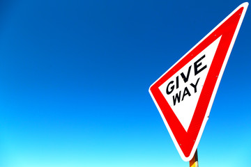 in  the road street signal of give way