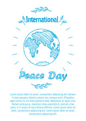 Peace Day International Holiday Poster with Earth
