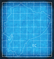 Ecuador map blue print artwork illustration silhouette