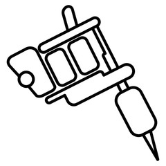 tattoo machine icon on white background