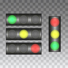 Traffic lights on transparent