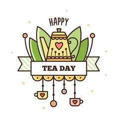 International Tea Day. Vector Illustration.