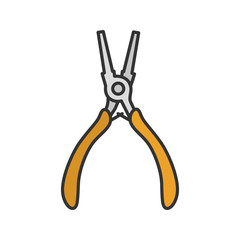Round nose pliers color icon