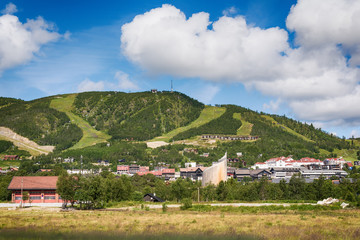 Geilo, Norway - July 20, 2016: Geilo is a centre in the municipality of Hol in Norway, in the valley of Hallingdal, with around 2,300 inhabitants. 