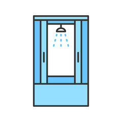 Shower cabin color icon