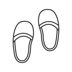 Bedroom slippers linear icon