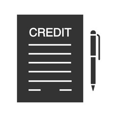 Credit agreement, contract glyph icon