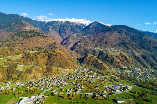Valtellina (IT) - Pedemonte - Ronco - Villapinta - Vista aerea