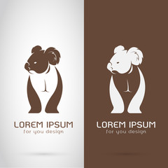 Vector of bear koala design on white background and brown background, Logo, Symbol, label, Animals © yod67