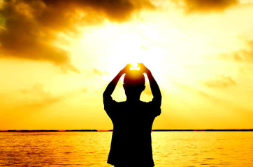 Fototapeta premium sunset silhouette
