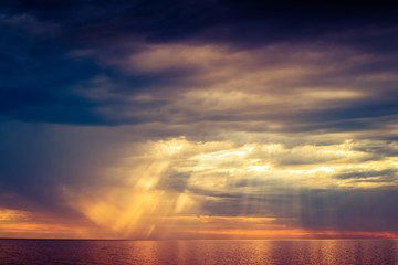 Dramatic ocean sunset