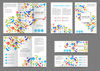 Set of color abstract brochure template