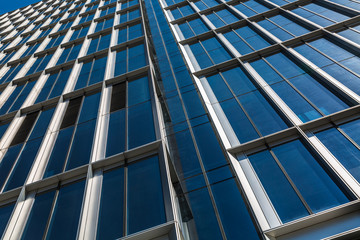 Fototapeta na wymiar closeup of glass wall of modern building