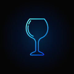 Wine glass blue bright icon