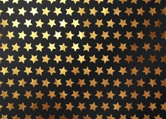 Seamless pattern vector gold stars on black background