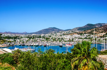 View of the bay of Bodrum from the castle of St. Peter. Mugla. Turkey
