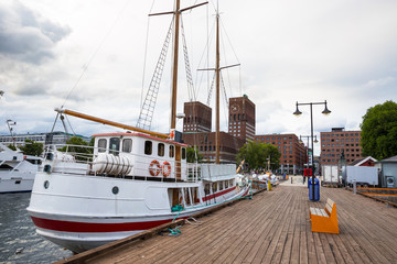 View of Oslo, Norway Radhuset city hall 
