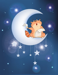 Illustration The Cat on the Moon 