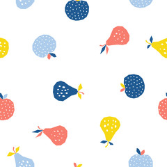 Abstract handmade umbrella and drop seamless pattern background. Childish handcrafted wallpaper for design card, baby nappy, diaper, scrapbook, holiday wrapping paper, textile, bag print, t shirt etc.