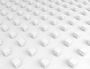 Abstract 3d white cubes background 