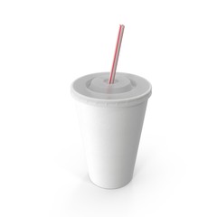 Blank soft drink cup on white. 3D illustration