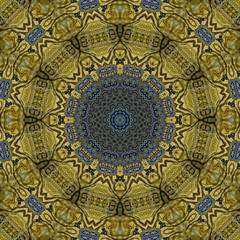 abstrakt fraktal mandala gold zwölfeck