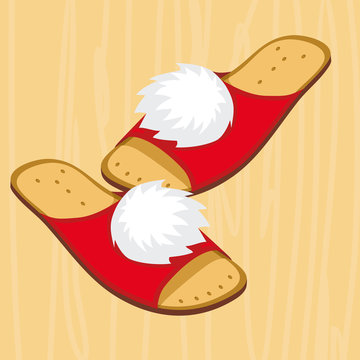 Soft slippers with fur panorami