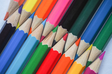Colored pencils. Abstract colored background.
