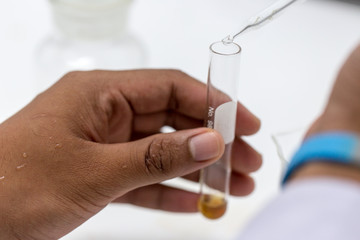 Analyze samples Cadmium ions in Laboratory.
