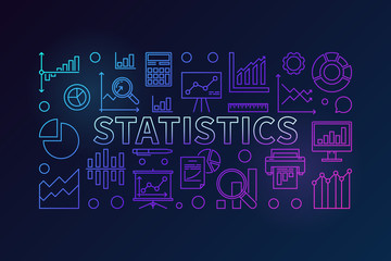 Statistics colorful horizontal vector banner