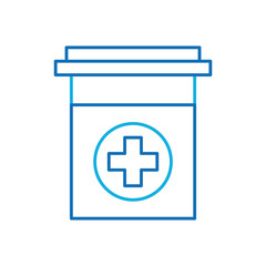 plastic container medicine cross pharmaceutical treatment vector illustration