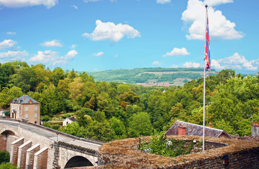 S&eacute;mur en Auxois, Le paysage vu des remparts. C&ocirc;te d'Or, Bourgogne, France