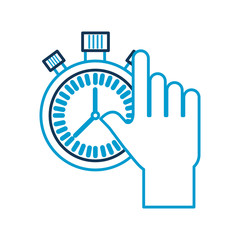hand holding chronometer control countdown image vector illustration