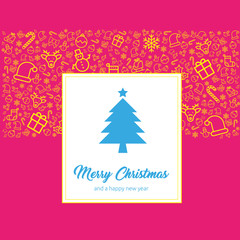 Naklejka na ściany i meble bunte und knallige Design Grußkarte zu Weihnachten mit Merry Christmas