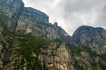 Naklejka premium Cliff Preikestolen at fjord Lysefjord - Norway