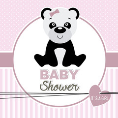 baby shower girl. Cute Panda