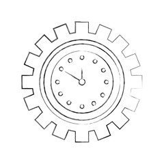 clock inside gear business time work concept vector illustration