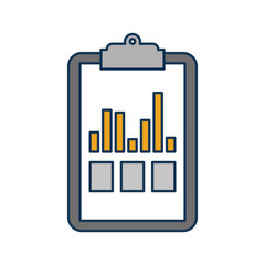 clipboard business graph checklist report vector illustration