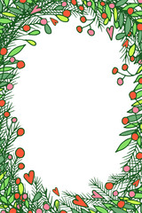 Fototapeta na wymiar Vector Christmas decorative frames. Blank template for seasonal greeting