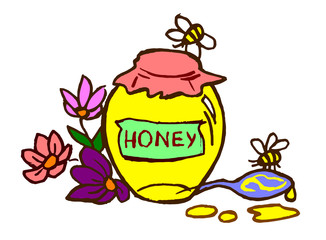 Bank with honey