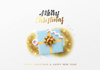 Fototapeta na wymiar Merry Christmas greeting card