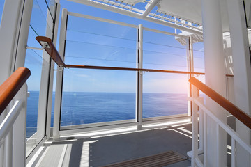 Sea view from cruise ship sailing