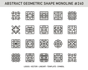 Abstract Geometric Shape Monoline, Stock Vector Design Pattern