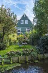 Marken, Amsterdam. Beautiful typical fisherman village houses in Marken island Waterland, Netherlands.