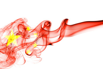 China flag smoke