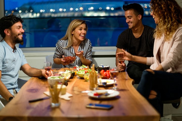 Enjoying the company of my friends