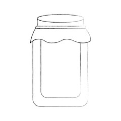 glass jar with cap filled with honey vector illustration