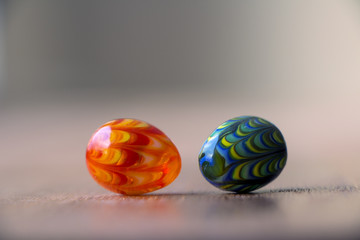 Red and Green Glass Balls