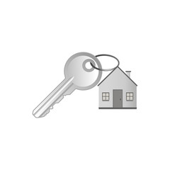 Keychain with house and two keys isolated